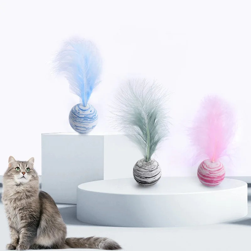 Cat Toy Feather Ball